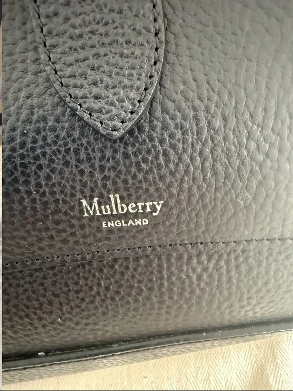 Mulberry Black Pebbled Leather Backpack with Buckle Flap
